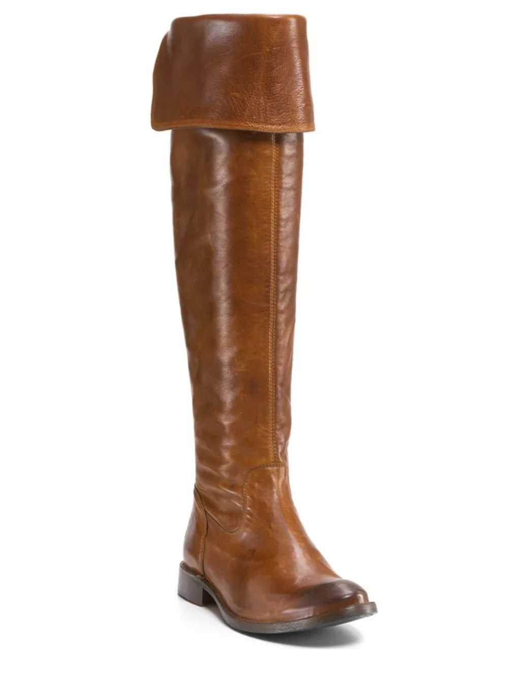 Frye Shirley Over The Knees Boots Size 7.5 Brown Leather Thigh High Fold Over - Picture 4 of 16
